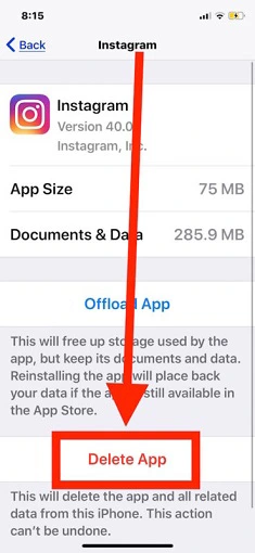 حافظه کش اینستاگرام در آیفون